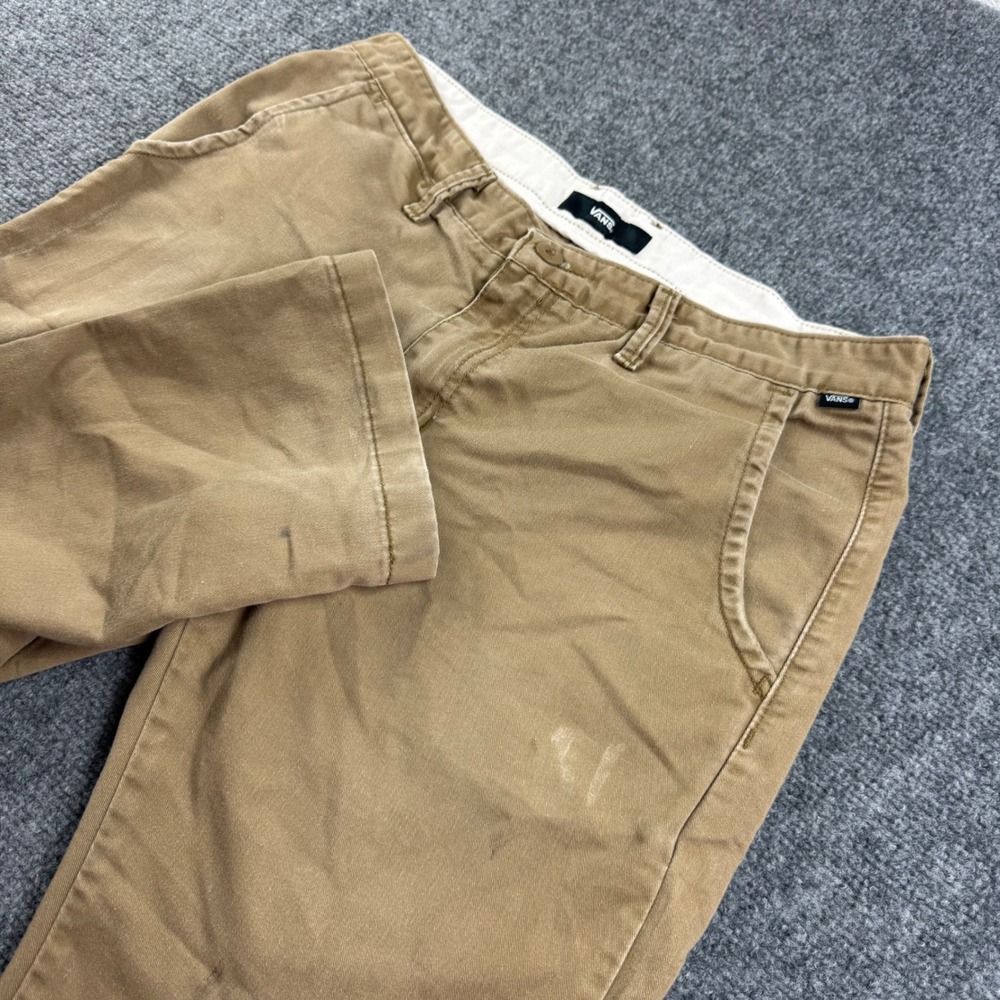 Vans Chino Pants 33W x 31L Brown Cotton Blend Straight Leg Men's